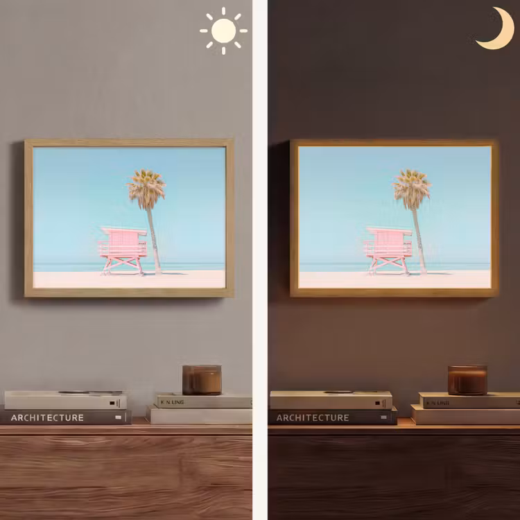 Lightbox - Wandlamp - Palmboom - Strandhuis - Roze — 6