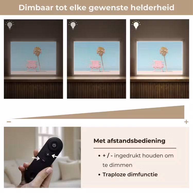 Lightbox - Wandlamp - Palmboom - Strandhuis - Roze — 9