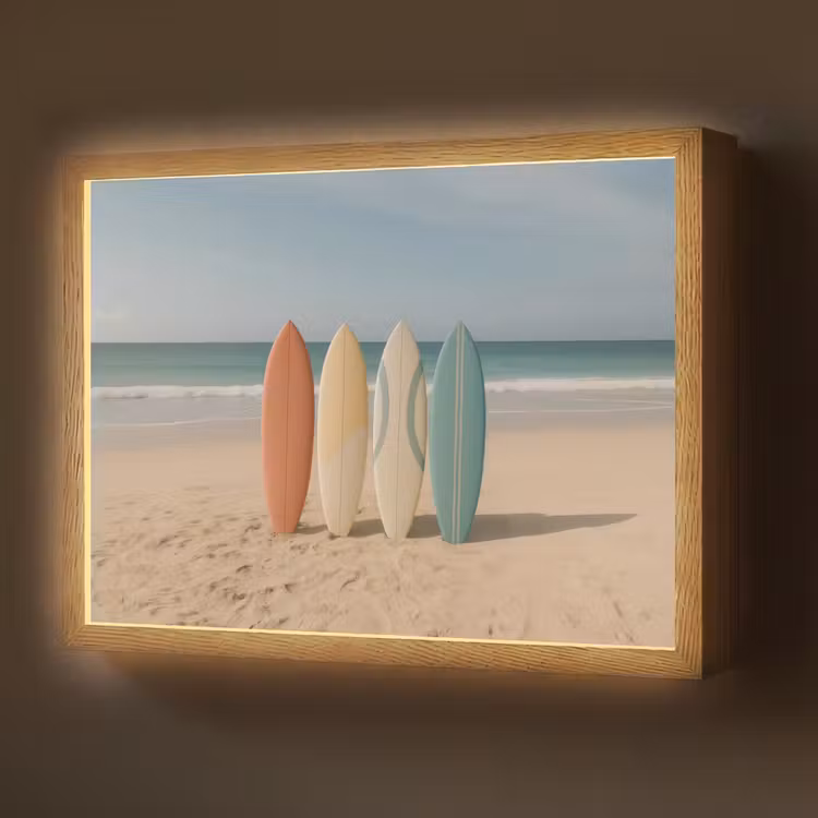 Lightbox - Wandlamp - Strand - Surfbord - Pastel — 1