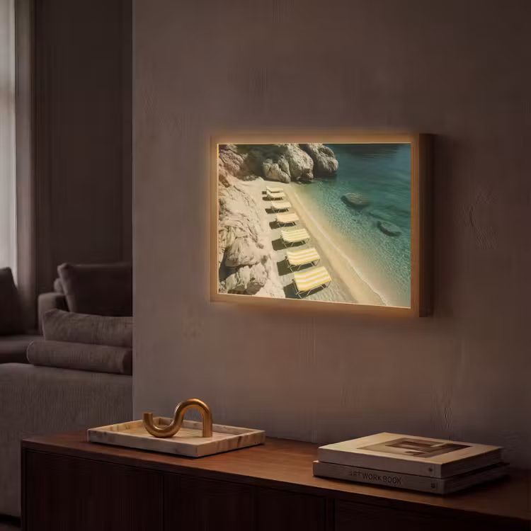 Lightbox - Wandlamp - Strandbedden - Zee - Stenen - Baai — 2