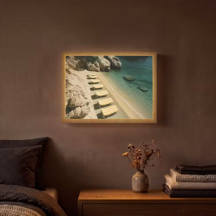 Lightbox - Wandlamp - Strandbedden - Zee - Stenen - Baai — 3