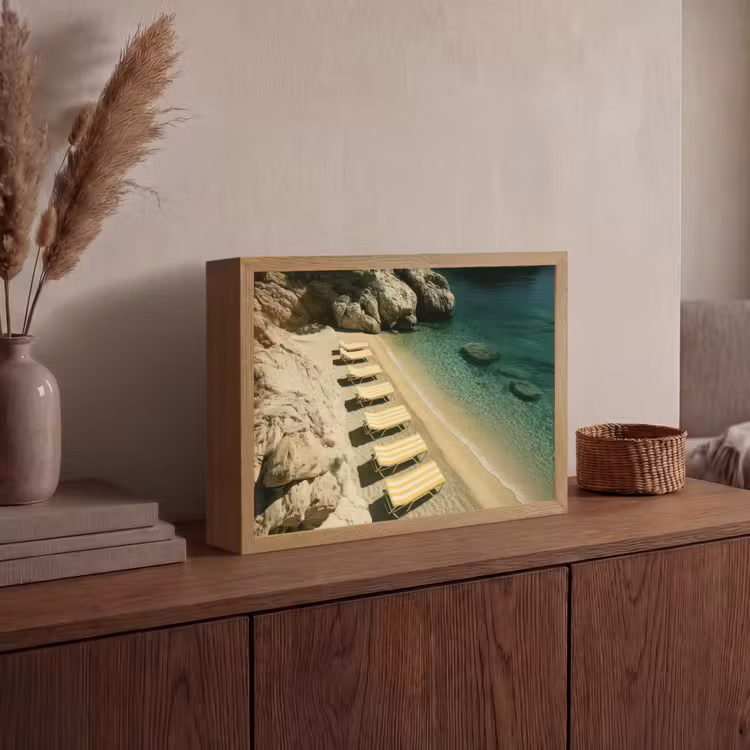Lightbox - Wandlamp - Strandbedden - Zee - Stenen - Baai — 4