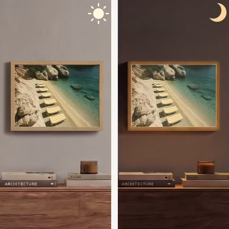 Lightbox - Wandlamp - Strandbedden - Zee - Stenen - Baai — 6