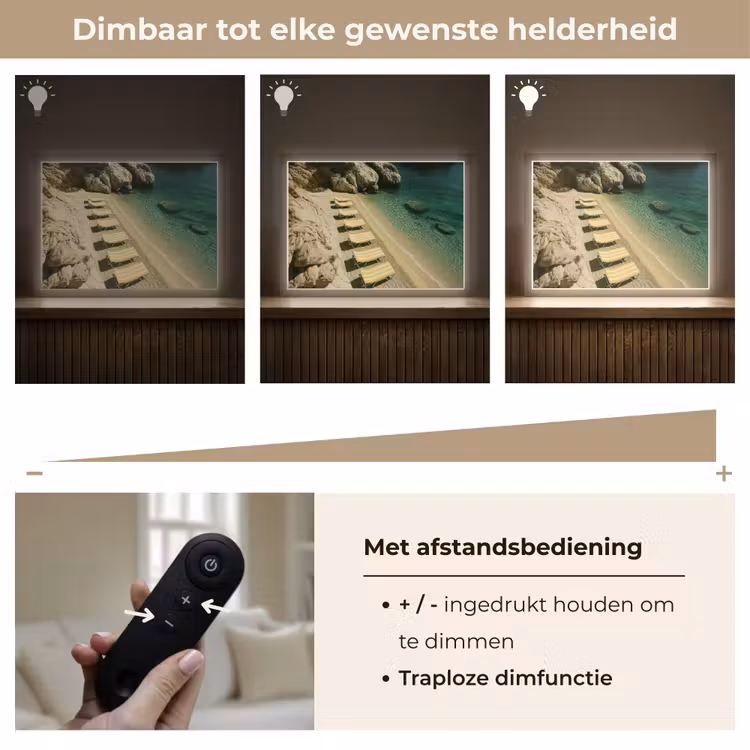 Lightbox - Wandlamp - Strandbedden - Zee - Stenen - Baai — 9
