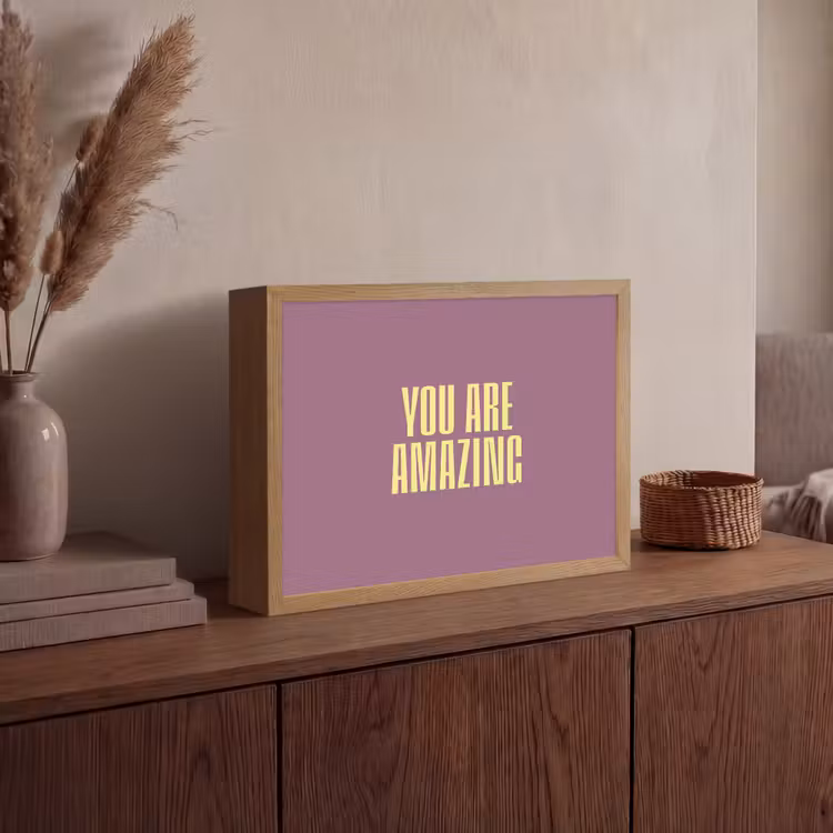Lightbox - Wandlamp - Tekst - Paars - Amazing — 4