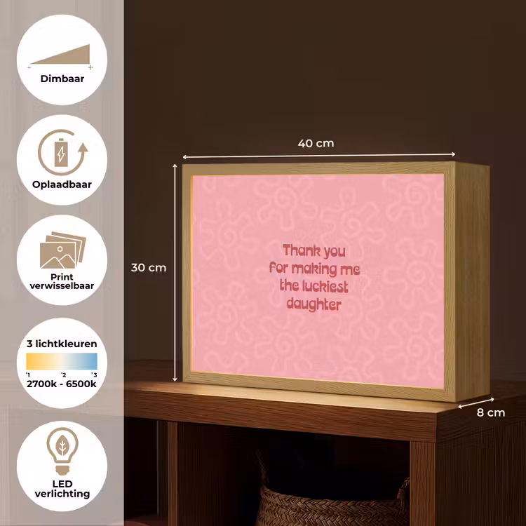 Lightbox - Wandlamp - Tekst - Rood - Moederdag — 10