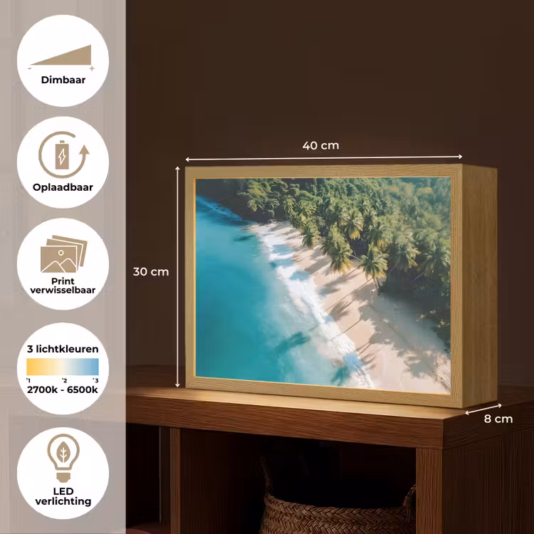 Lightbox - Wandlamp - Tropisch - Strand - Water - Palmbomen — 10