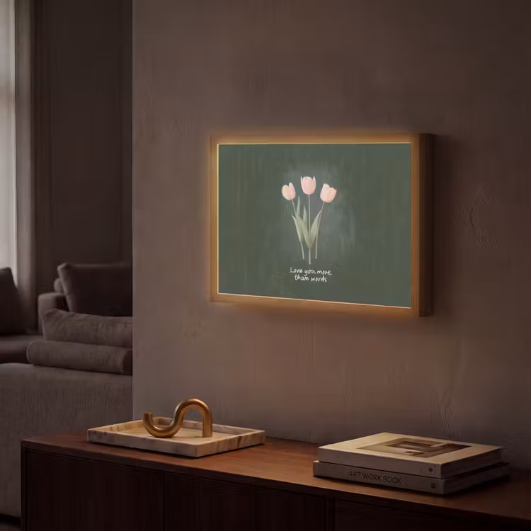 Lightbox - Wandlamp - Tulpen - Roze - Tekst - Love — 2