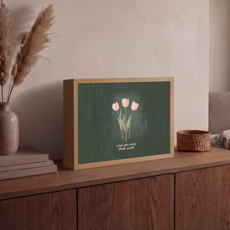 Lightbox - Wandlamp - Tulpen - Roze - Tekst - Love — 4