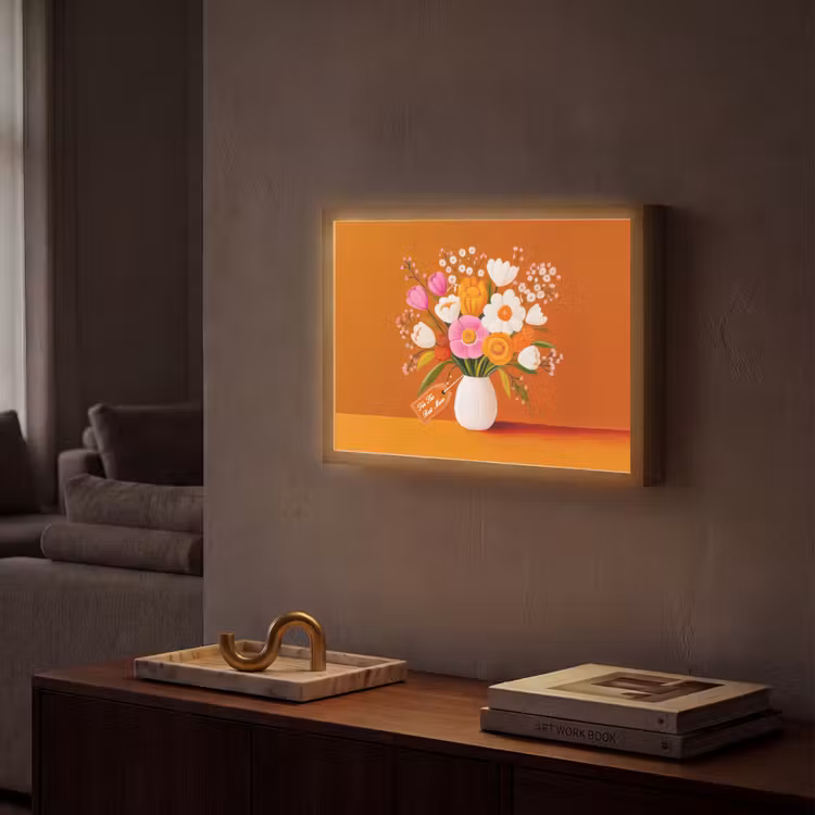 Lightbox - Wandlamp - Vaas - Bloemen - Oranje — 2
