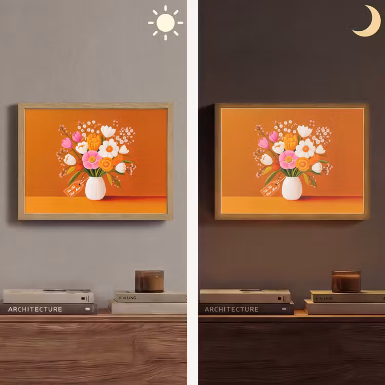 Lightbox - Wandlamp - Vaas - Bloemen - Oranje — 6