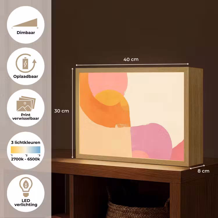 Lightbox - Wandlamp - Vormen - Abstract - Kleurrijk — 10
