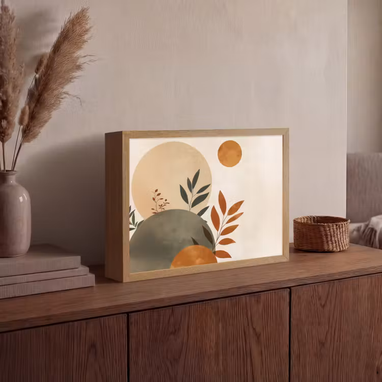 Lightbox - Wandlamp - Vormen - Rond - Bladeren - Beige — 4