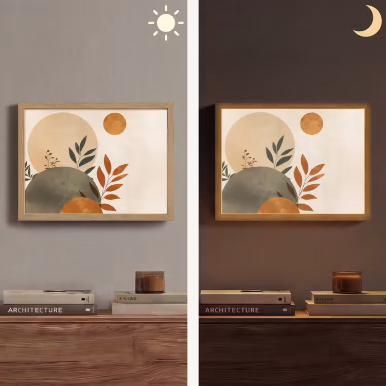 Lightbox - Wandlamp - Vormen - Rond - Bladeren - Beige — 6