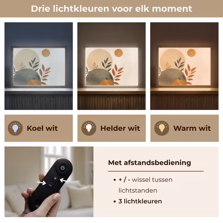 Lightbox - Wandlamp - Vormen - Rond - Bladeren - Beige — 8