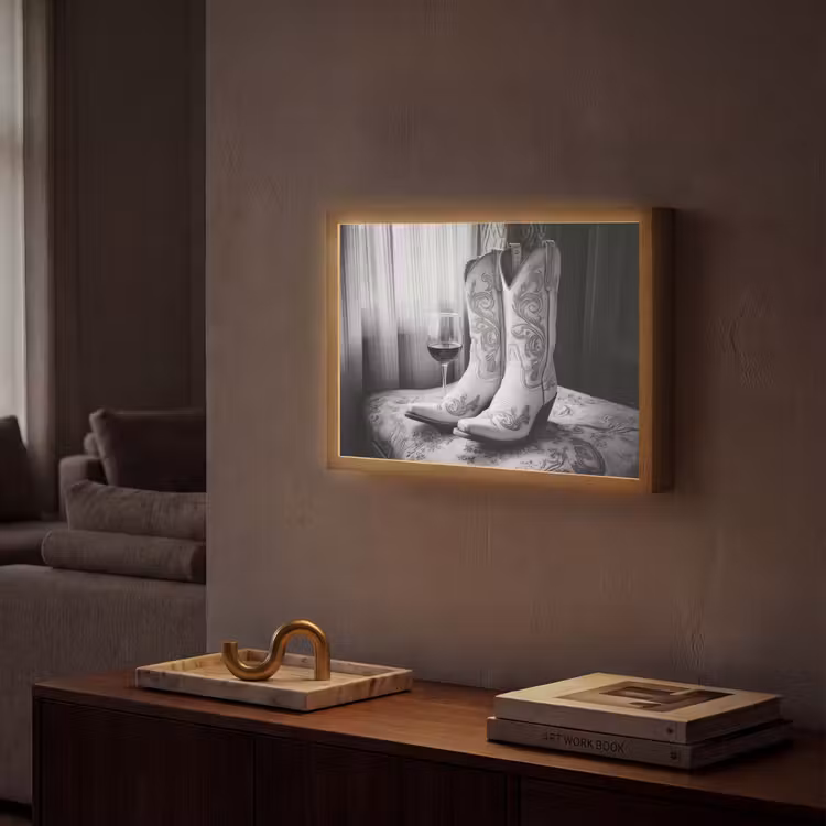 Lightbox - Wandlamp - Wijn - Cowboylaarzen - Raamlicht - Wit — 2