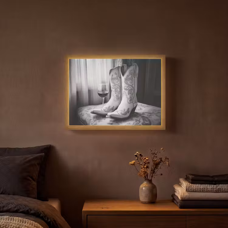 Lightbox - Wandlamp - Wijn - Cowboylaarzen - Raamlicht - Wit — 3