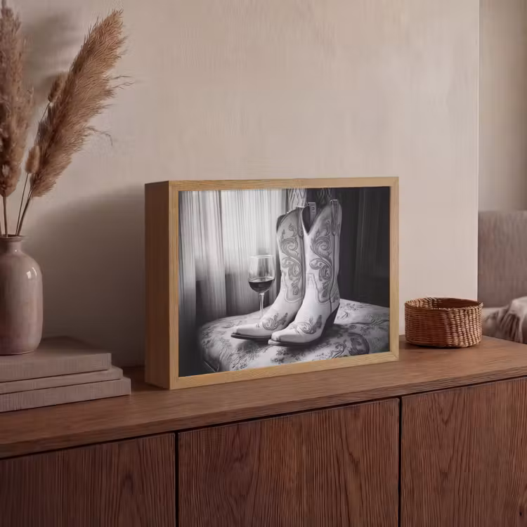 Lightbox - Wandlamp - Wijn - Cowboylaarzen - Raamlicht - Wit — 4