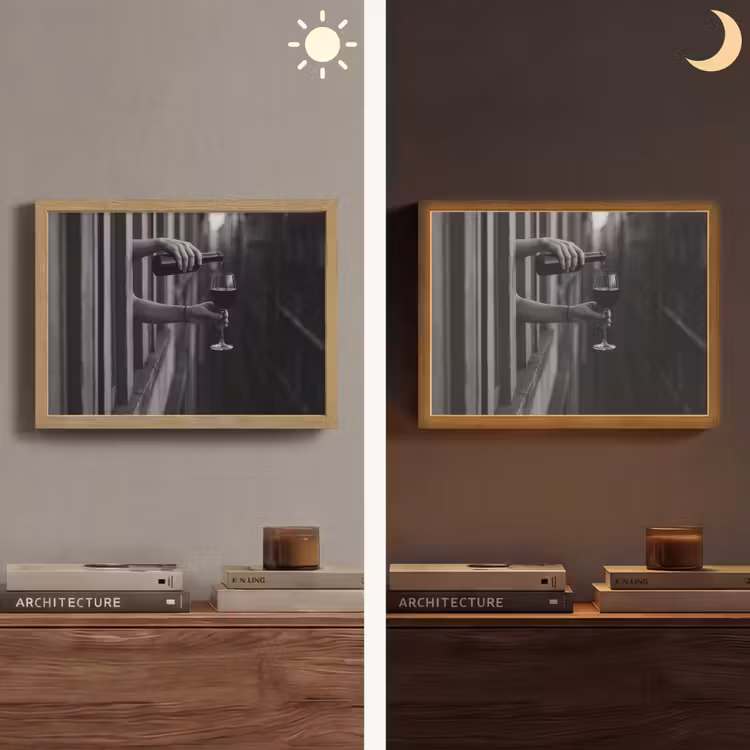 Lightbox - Wandlamp - Wijnfles - Glas - Handen - Raam — 6