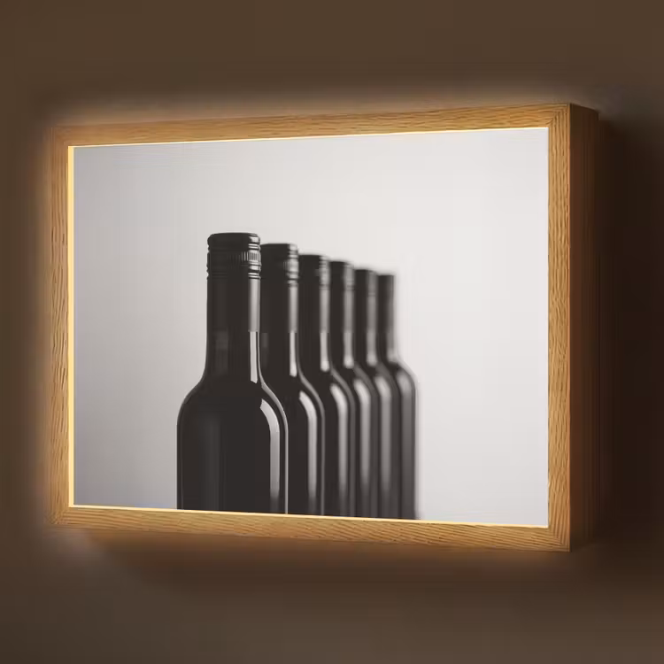 Lightbox - Wandlamp - Wijnflessen - Zwart - Minimalistisch — 1