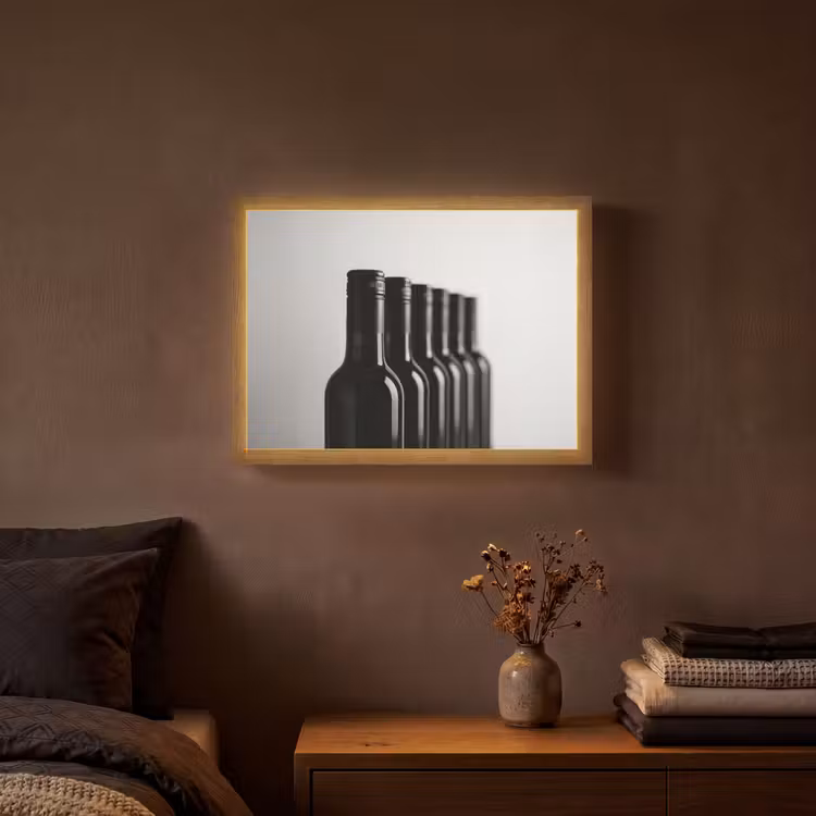 Lightbox - Wandlamp - Wijnflessen - Zwart - Minimalistisch — 3