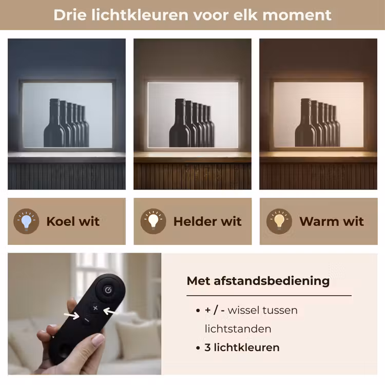 Lightbox - Wandlamp - Wijnflessen - Zwart - Minimalistisch — 8