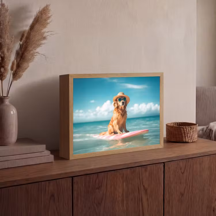 Lightbox - Wandlamp - Zeewater - Hond - Golden retriever - Zonnebril — 4
