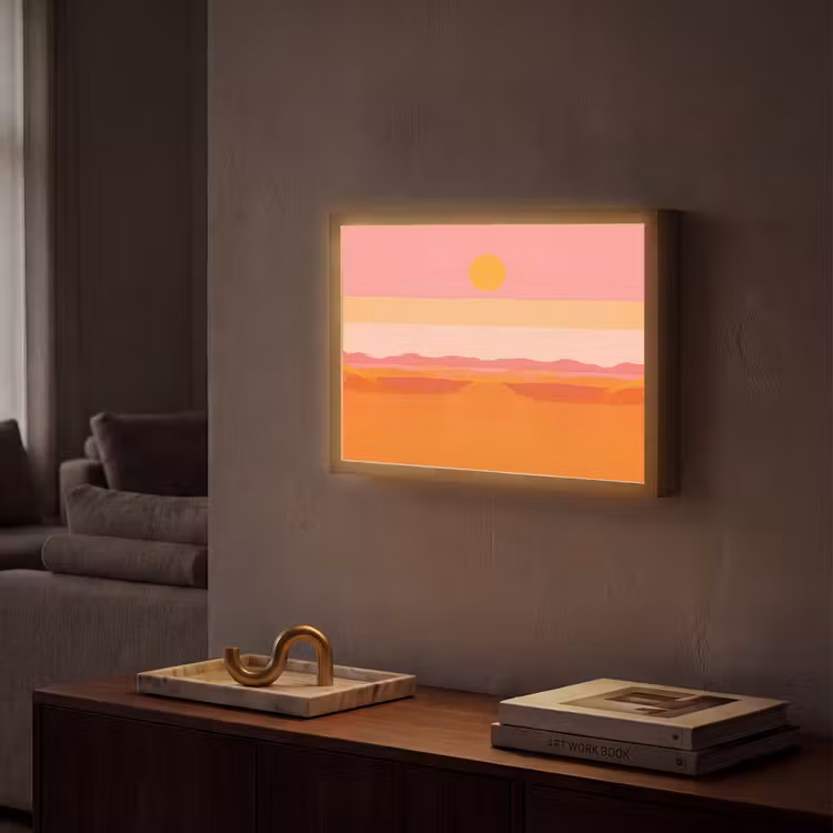 Lightbox - Wandlamp - Zon - Abstract - Landschap - Oranje — 2