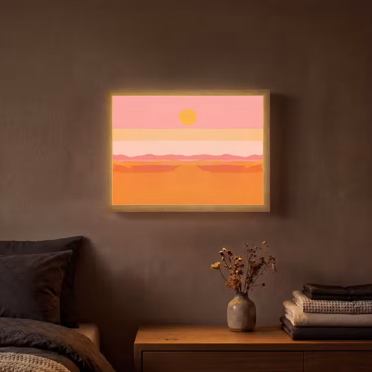 Lightbox - Wandlamp - Zon - Abstract - Landschap - Oranje — 3