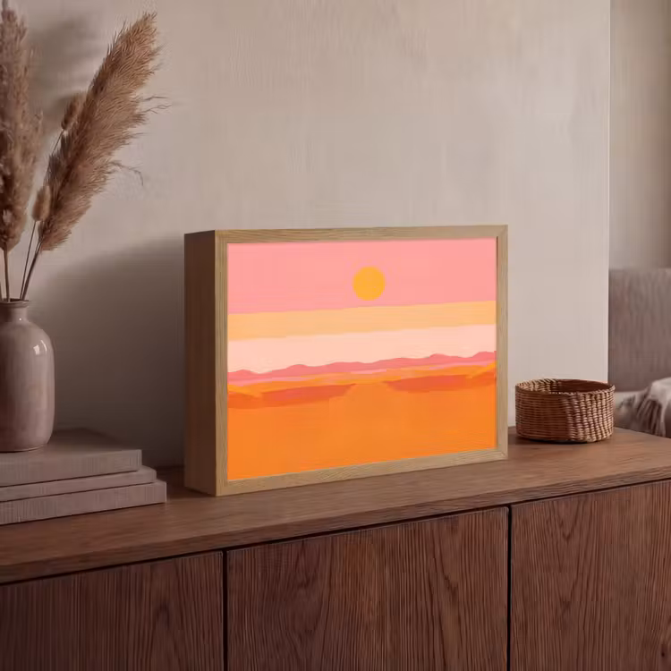 Lightbox - Wandlamp - Zon - Abstract - Landschap - Oranje — 4