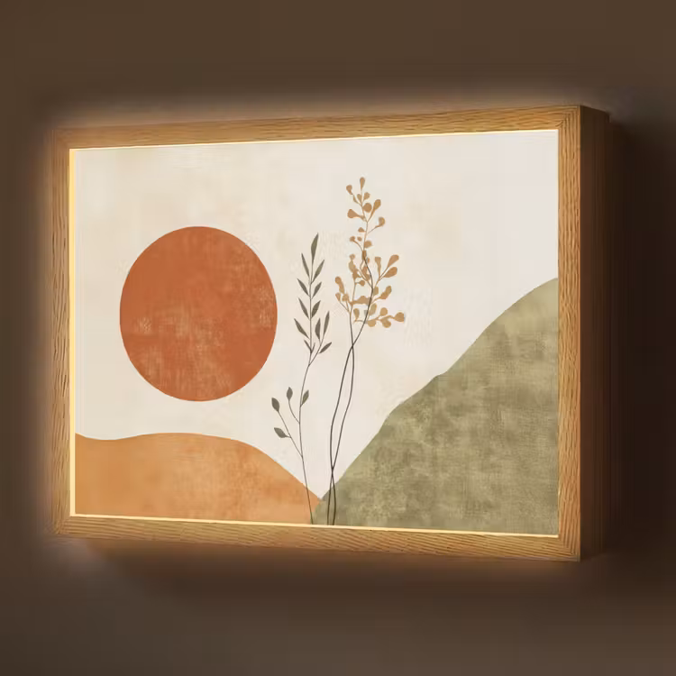 Lightbox - Wandlamp - Zon - Abstract - Takken - Oranje — 1