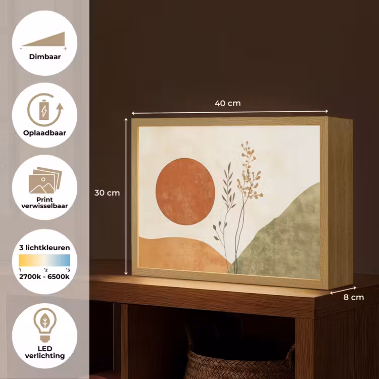 Lightbox - Wandlamp - Zon - Abstract - Takken - Oranje — 10