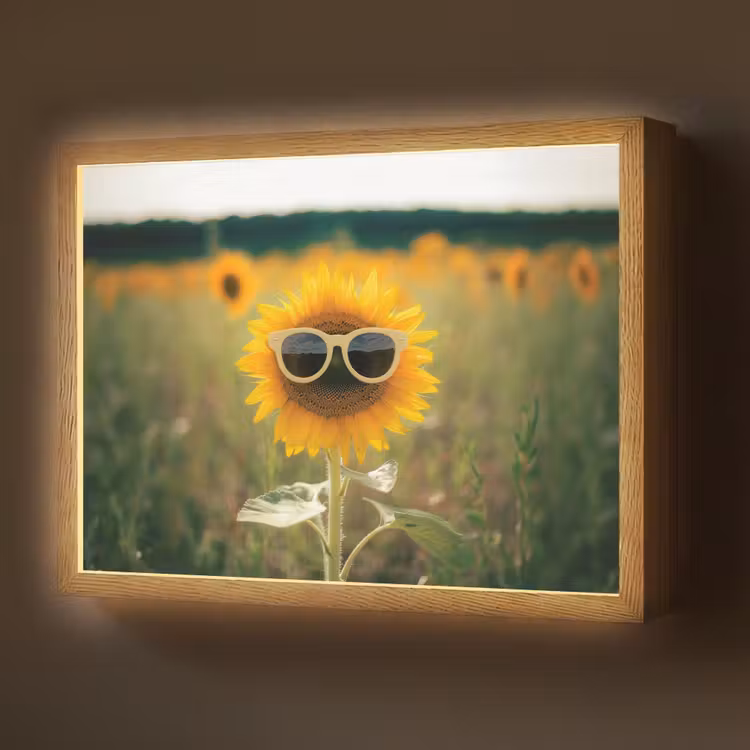 Lightbox - Wandlamp - Zonnebloem - Veld - Zonnebril — 1