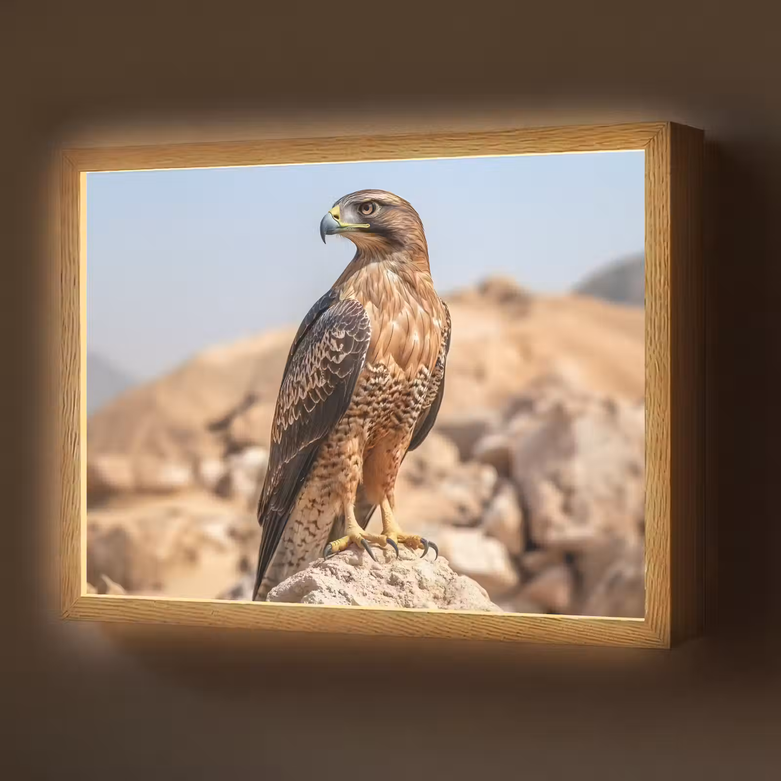 Lightbox - Wandlamp - Valk - Vogel - Rots - Macht — 1