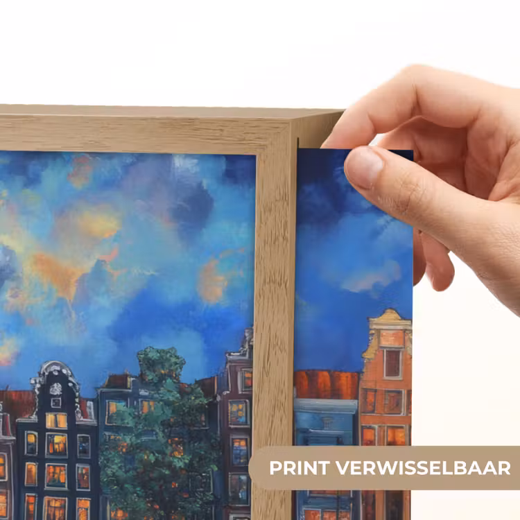 Lightbox - Wandlamp - Grachten Amsterdam - Huizen - Stad - Kleurrijk — 5