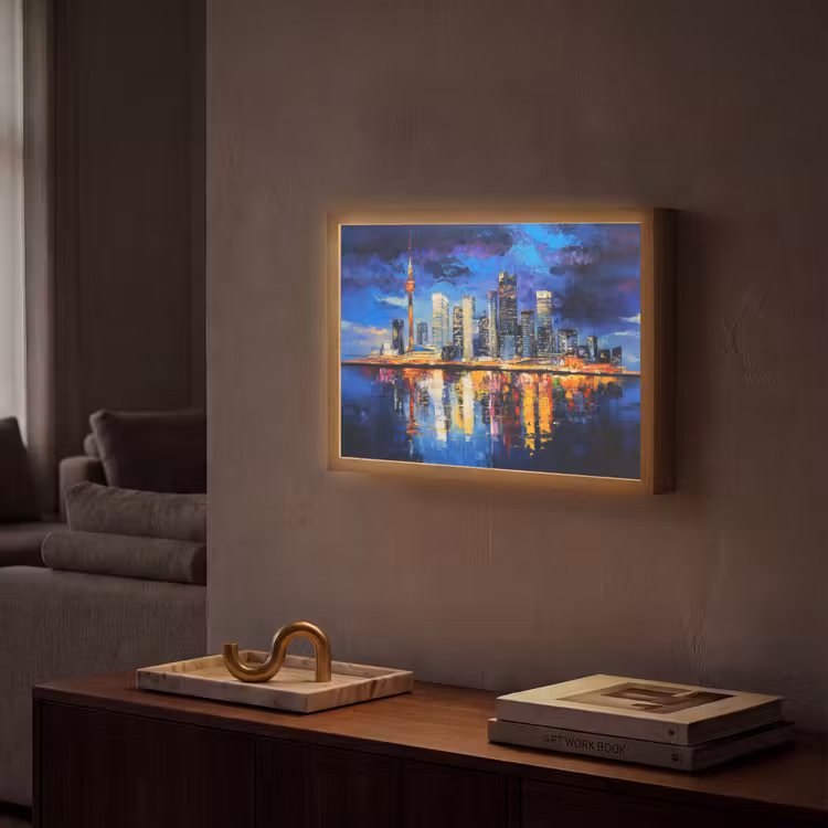 Lightbox - Wandlamp - Skyline Toronto - Modern - Stadslicht - Blauw — 2