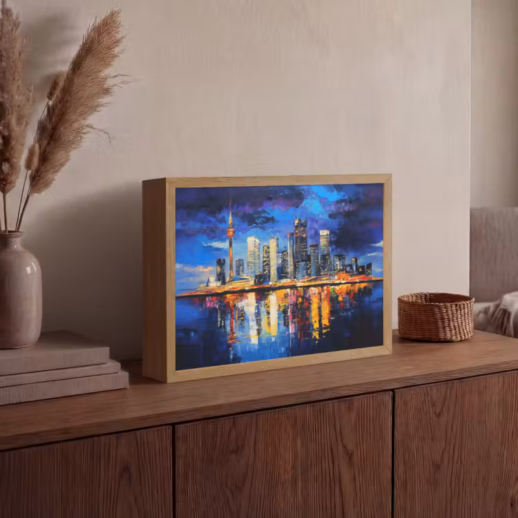 Lightbox - Wandlamp - Skyline Toronto - Modern - Stadslicht - Blauw — 4