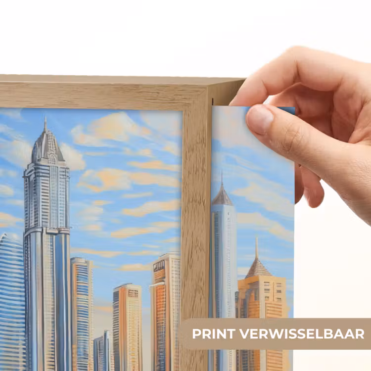 Lightbox - Wandlamp - Skyline - Wolkenkrabbers - Water - Blauw — 5