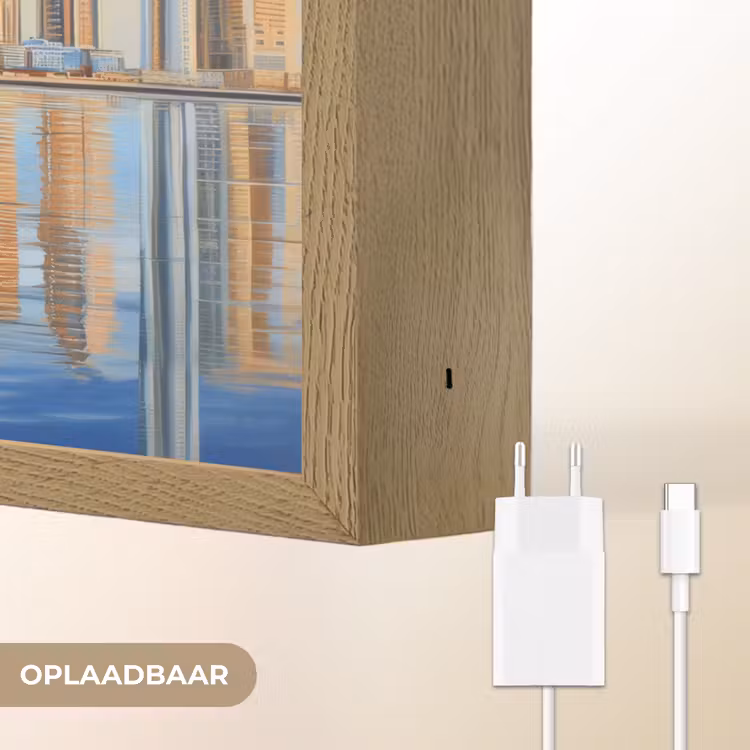 Lightbox - Wandlamp - Skyline - Wolkenkrabbers - Water - Blauw — 7