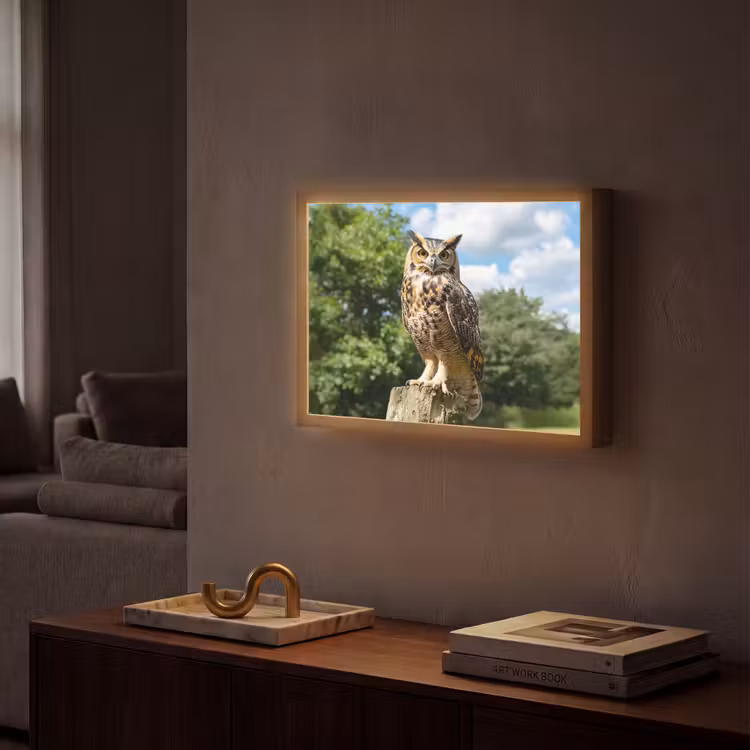 Lightbox - Wandlamp - Uil - Boomstronk - Bos - Lucht — 2