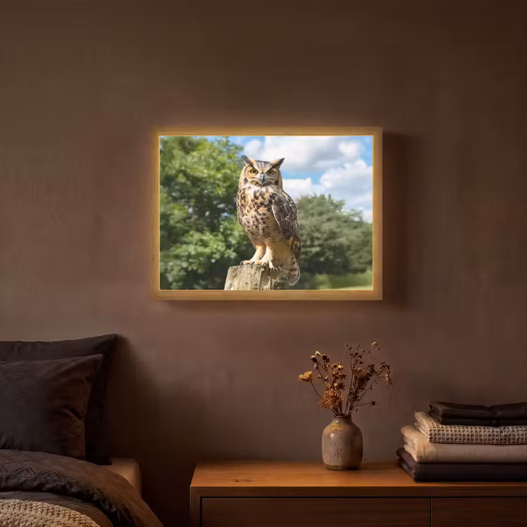 Lightbox - Wandlamp - Uil - Boomstronk - Bos - Lucht — 3