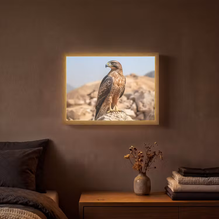 Lightbox - Wandlamp - Valk - Vogel - Rots - Macht — 3