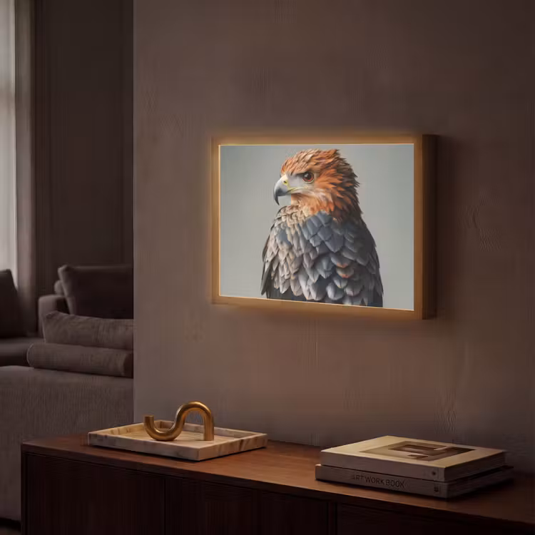 Lightbox - Wandlamp - Vogel - Realistisch - Veren - Bruin — 2