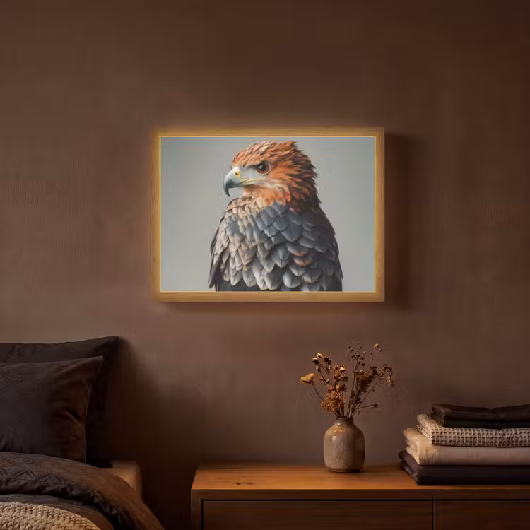 Lightbox - Wandlamp - Vogel - Realistisch - Veren - Bruin — 3