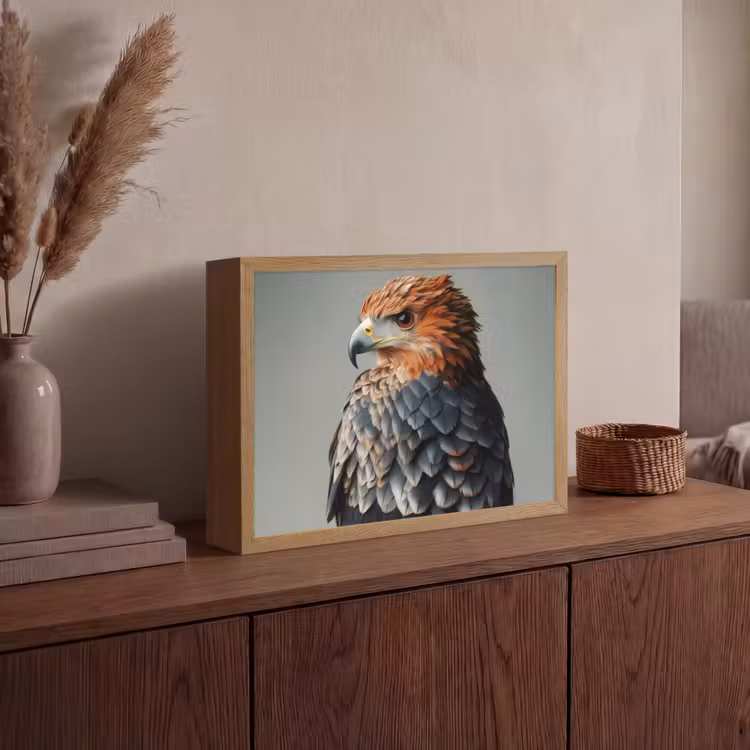 Lightbox - Wandlamp - Vogel - Realistisch - Veren - Bruin — 4