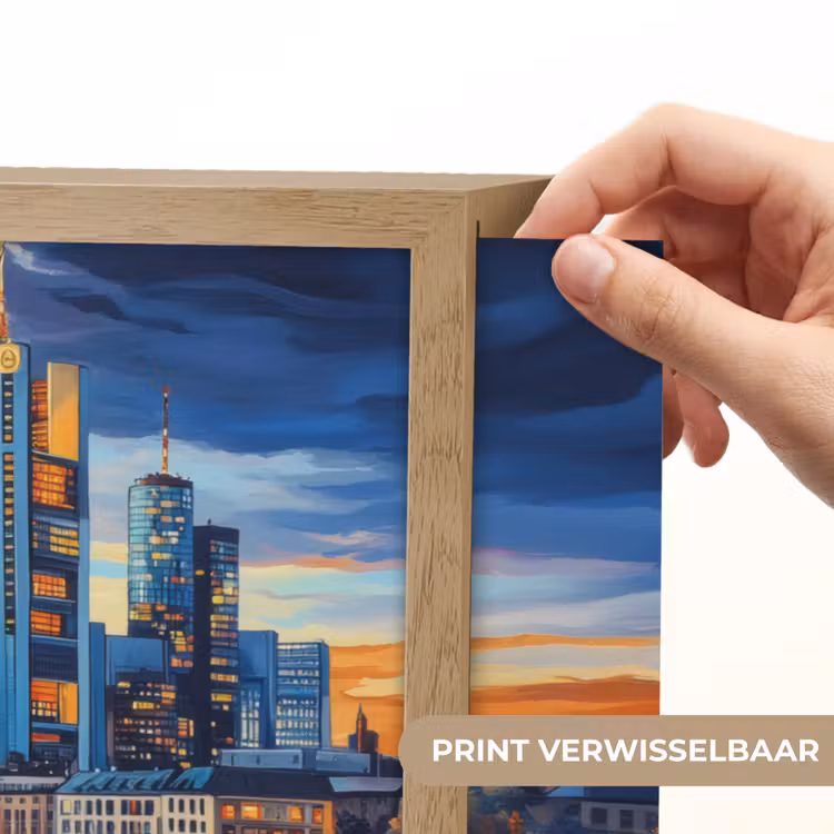 Lightbox - Wandlamp - Zonsondergang Frankfurt - Stad - Skyline - Water — 5