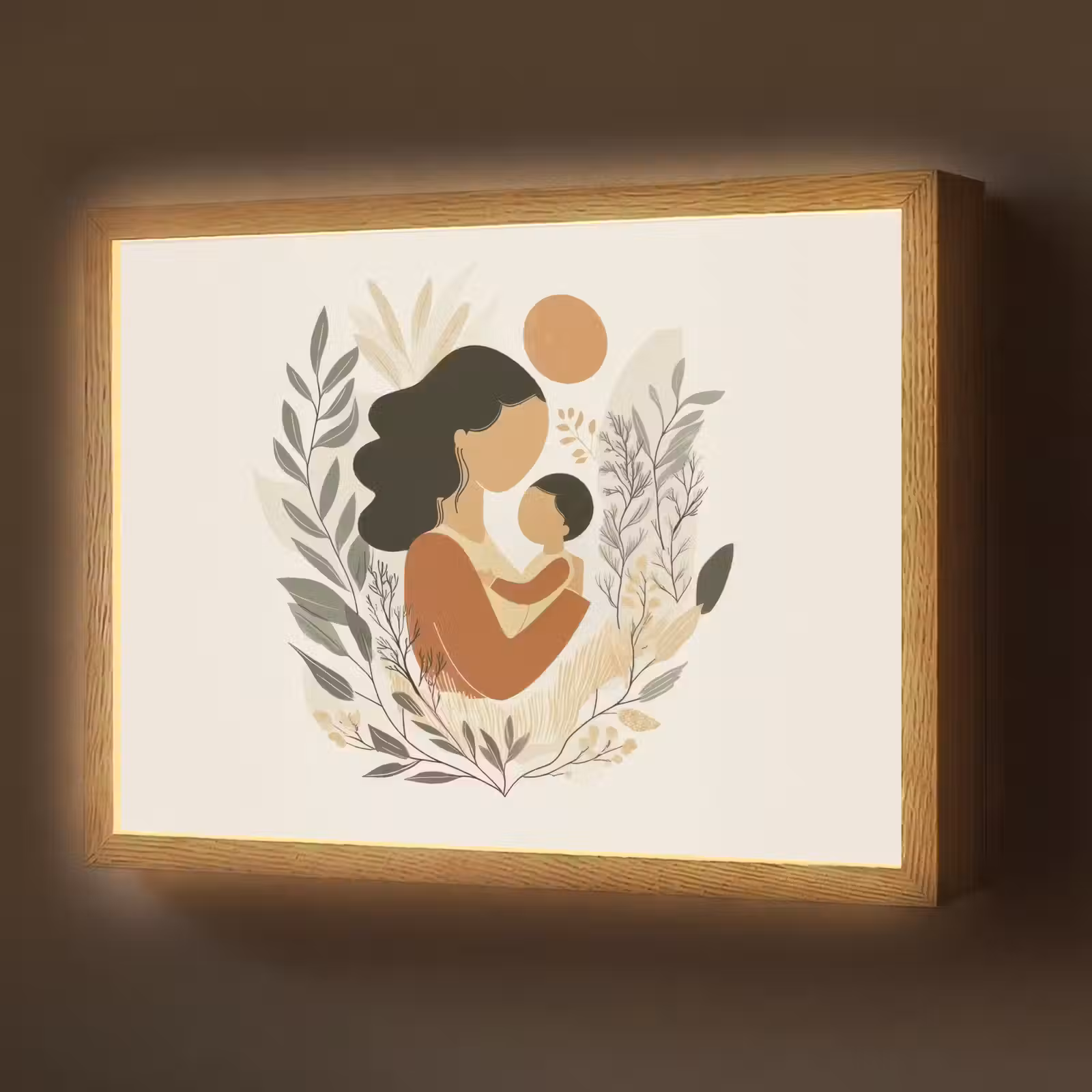 Lightbox - Wandlamp - Illustratie - Moeder - Kind - Liefdevol — 1