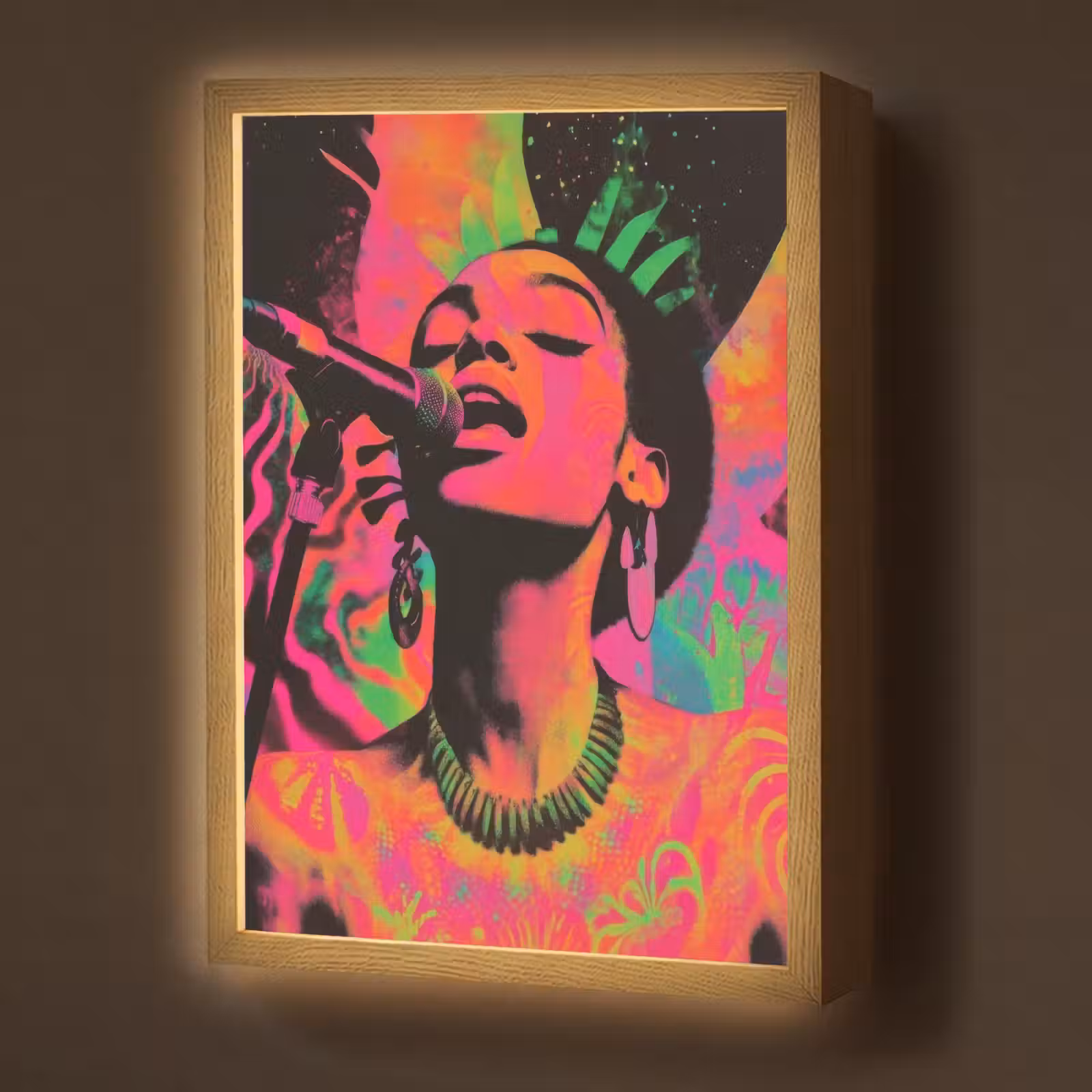 Lightbox - Wandlamp - Neon - Vrouw - Microfoon — 1