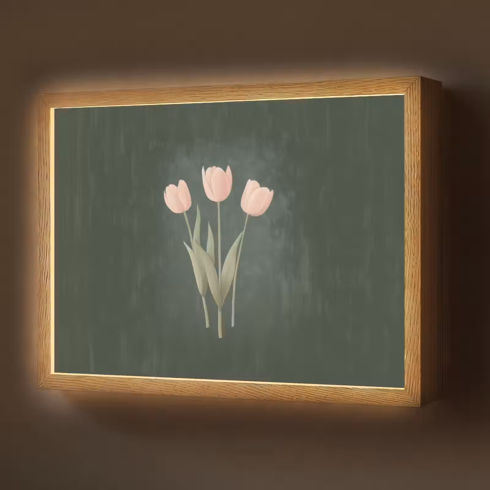 Lightbox - Wandlamp - Tulpen - Liefde - Donkergroen — 1