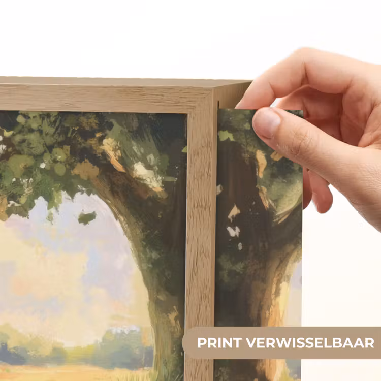 Lightbox - Wandlamp - Houten bankje - Bloempotten - Landschap — 5